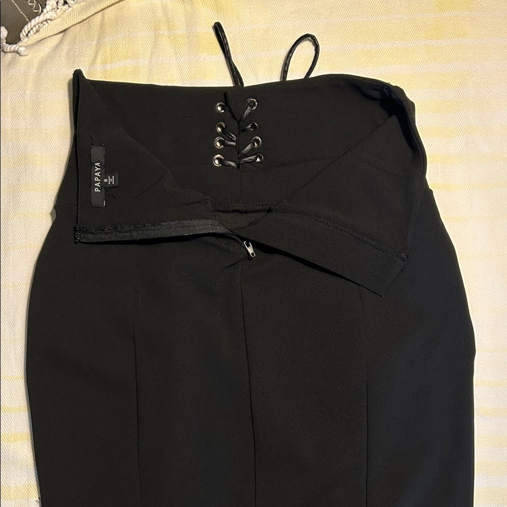 Papaya High-Waist Black Lace-Up Pencil Skirt size S - Picture 6 of 7